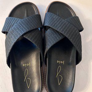 Joie Black Crisscross Slide Sandals 7.5M